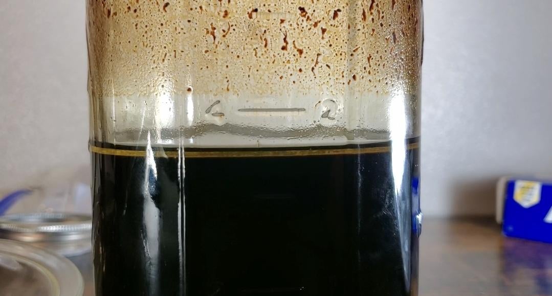 A thin layer of solvent remains after the first pull. Any alkaloids from this layer will be collected in the following pulls