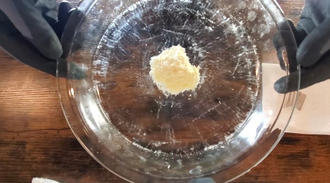 1.5 grams of crystals from the first pull