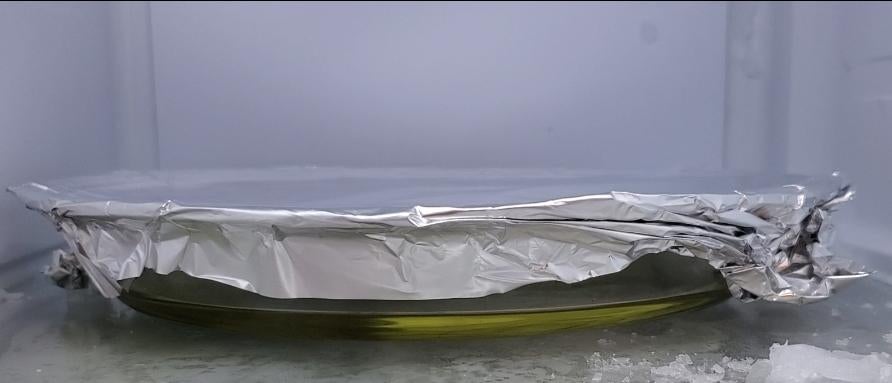 First pull solvent goes into the freezer for 24 hours