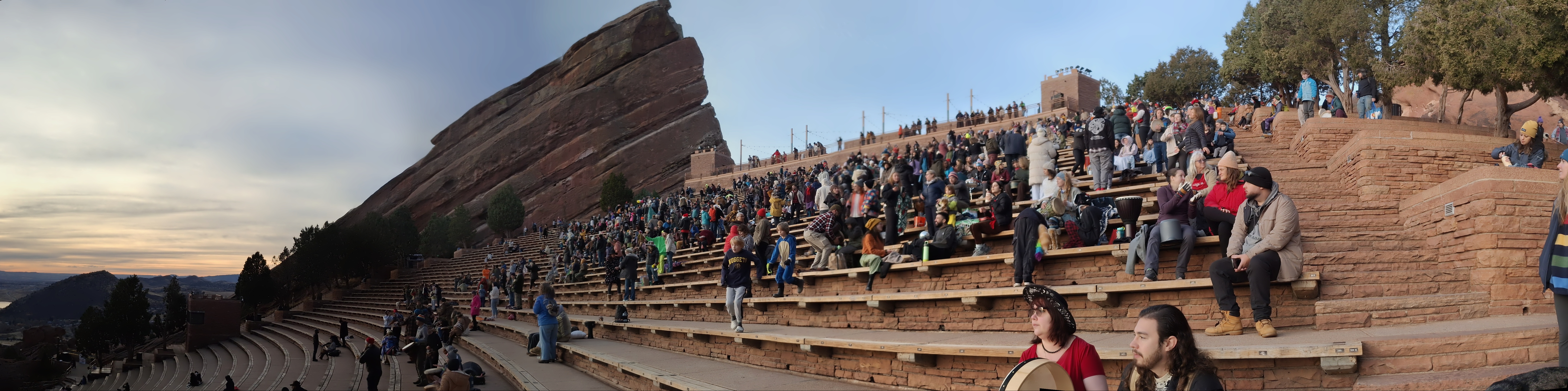 View of crowd size from below