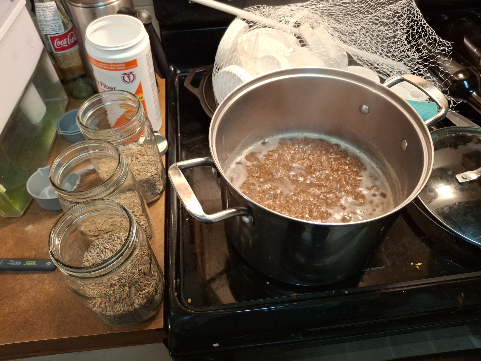 Boiling soaked berries